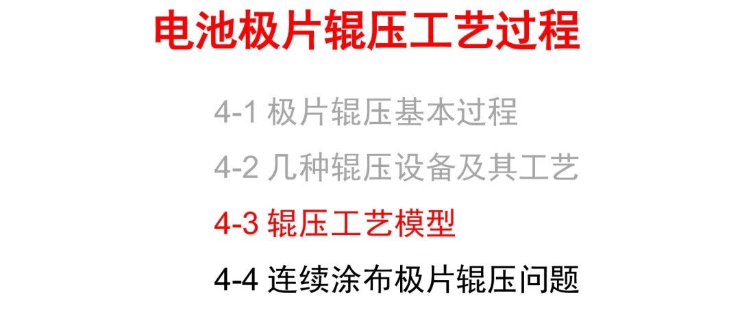 辊压工艺模型&连续涂布极片辊压问题
