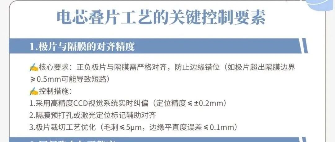 锂电池-电芯叠片工艺关键控制要素